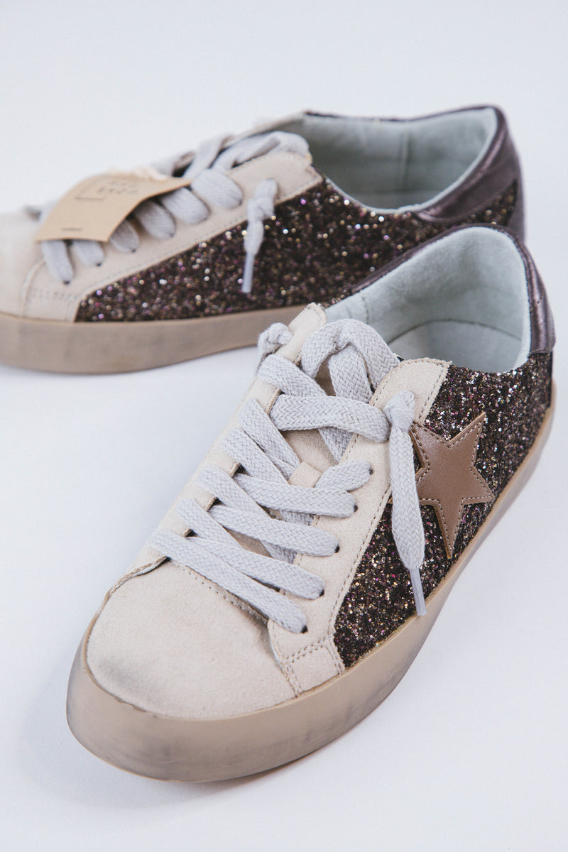 Paula Lace Up Star Sneaker, Multi Sparkle | SHUSHOP