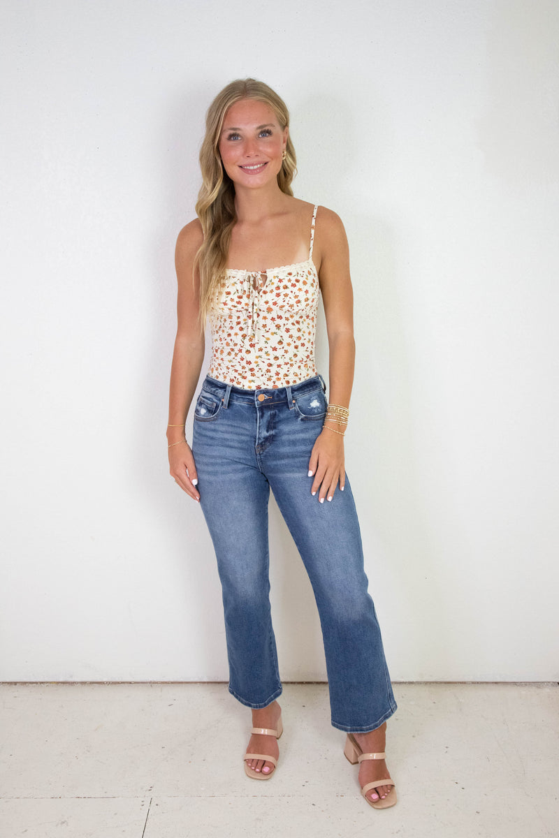 Averie High Rise Ankle Straight Jeans, Dark