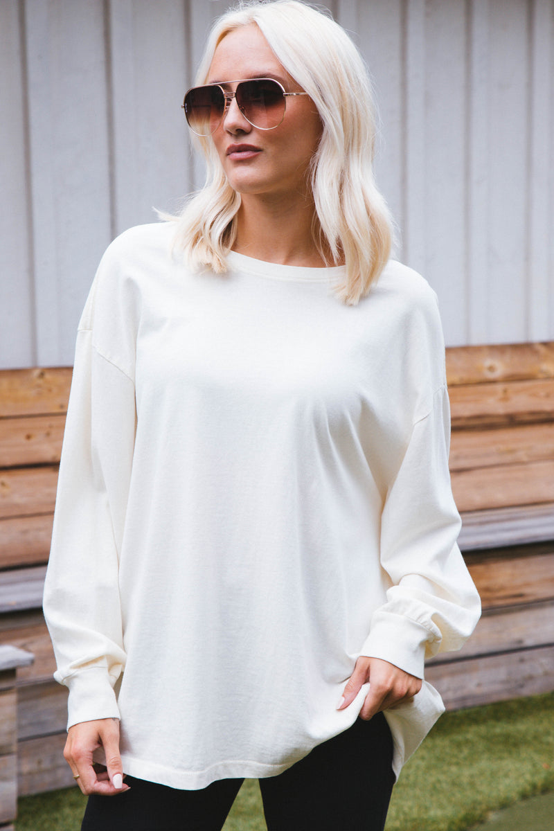Orla Oversized Tee, Cream