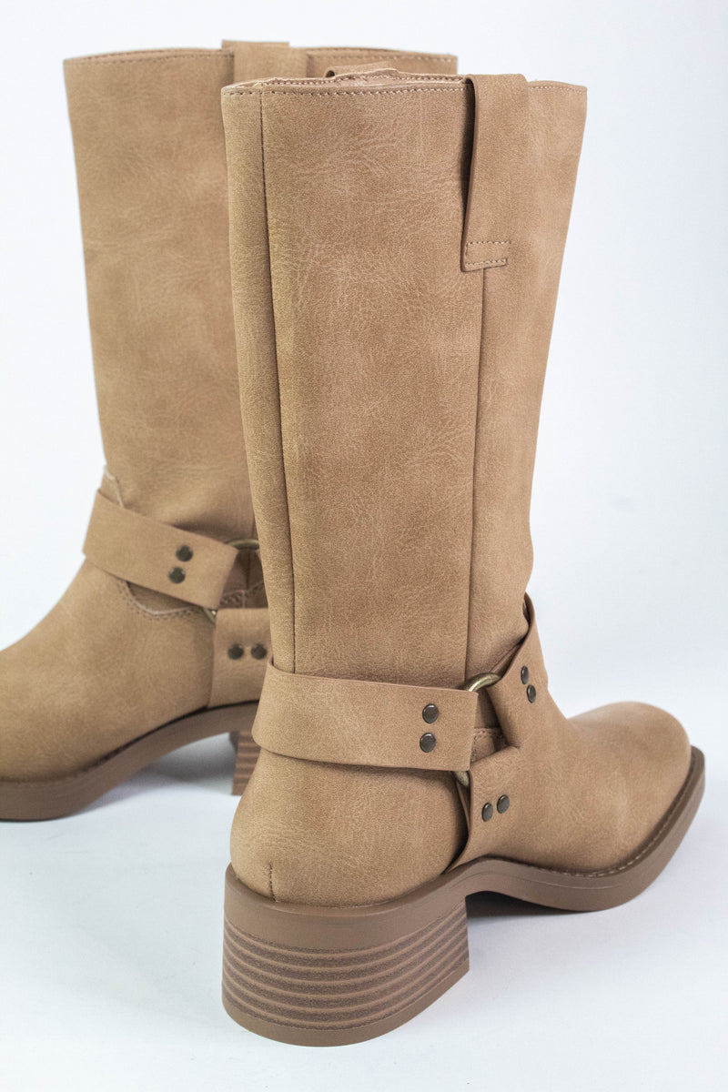 Autumn Mid Calf Moto Boot, Natural | Coconuts by Matisse