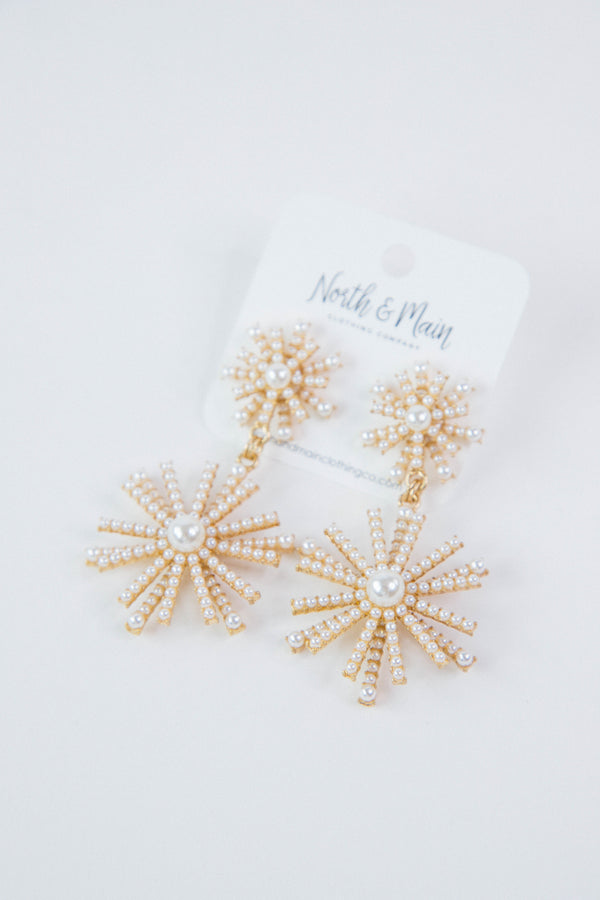 Tatiana Pearl Embellished Drop Earring