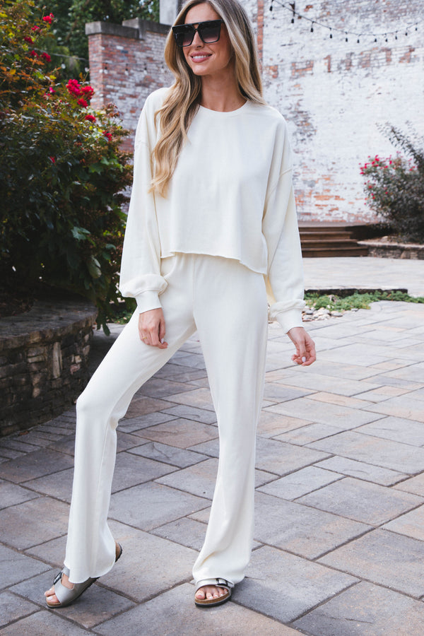 Foster Flare Pants, Cream