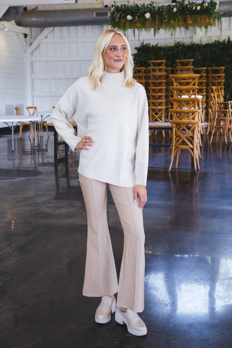Aiden High Waist Flare Pants, Khaki
