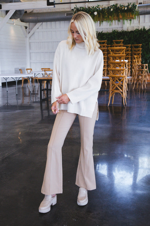 Aiden High Waist Flare Pants, Khaki