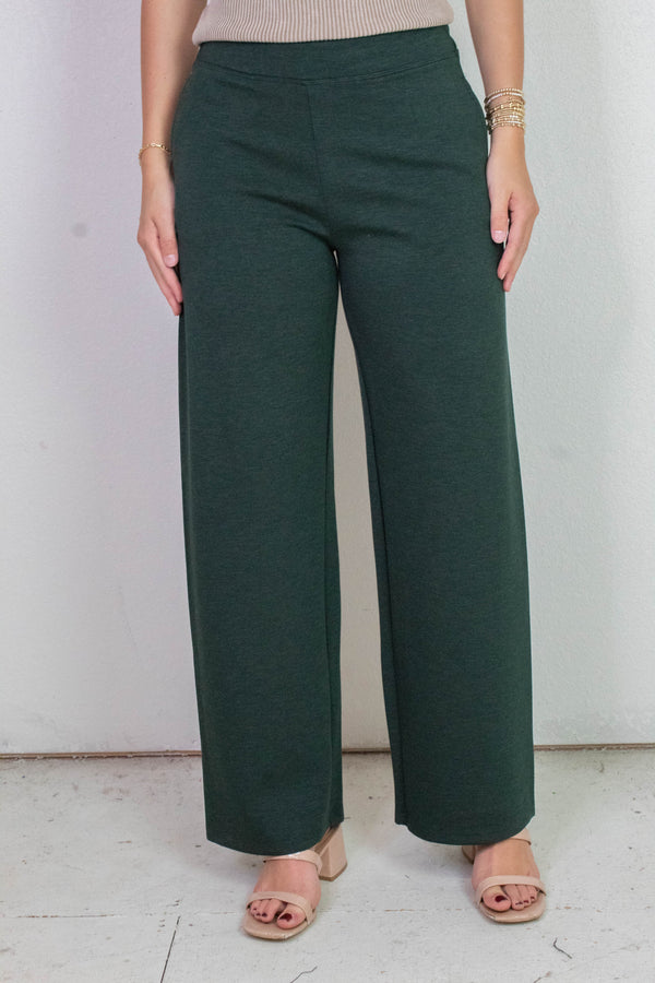 Victoria Melange Straight Leg Pant, Pine Melange | RD Style