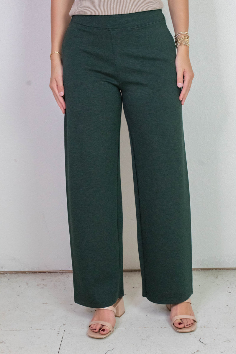 Victoria Melange Straight Leg Pant, Pine Melange | RD Style