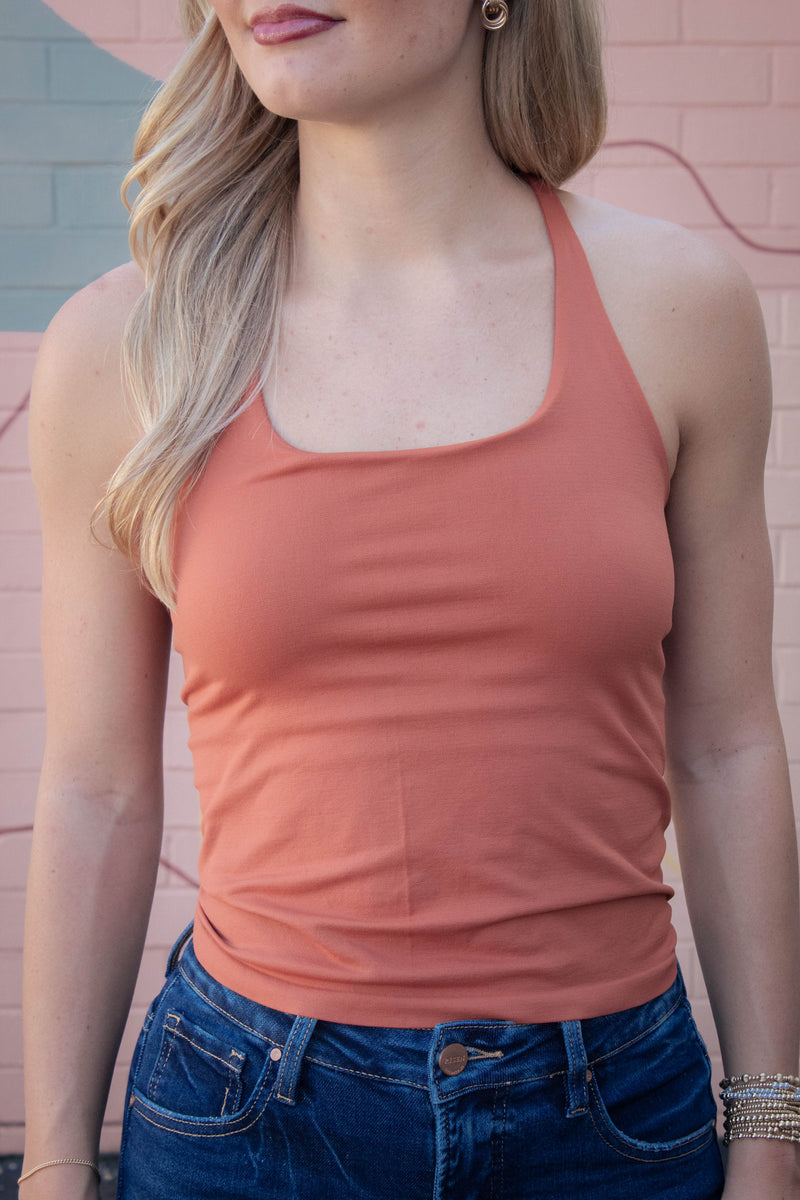 Clean Lines Racerback Tank, Cinnamon Stick | Free People