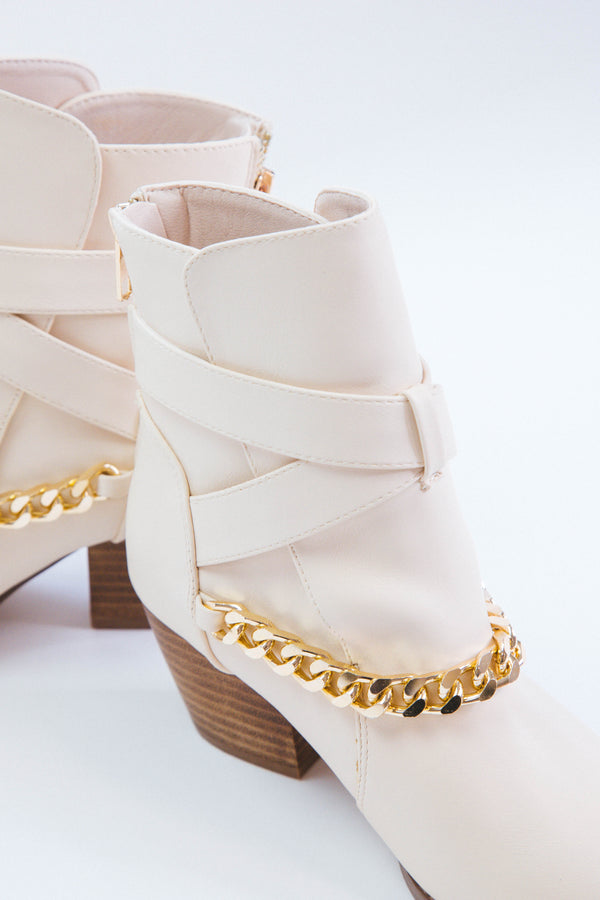 Jill Buckled Chain Boot, Ivory | Coconuts by Matisse