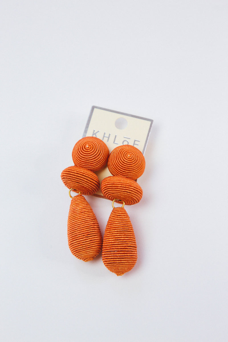Thread Geometric Earrings, Rust