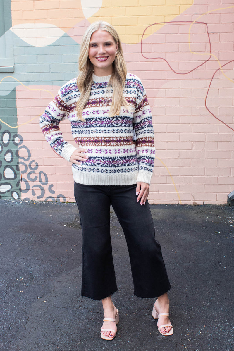Shinza Crewneck Sweater, White Beach | RD Style