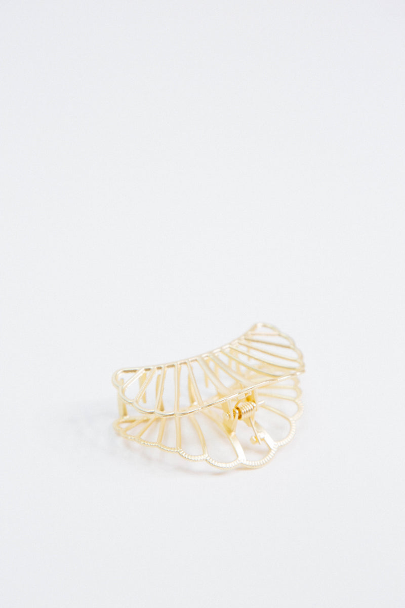 Eliza Clamshell Hair Claw, Gold