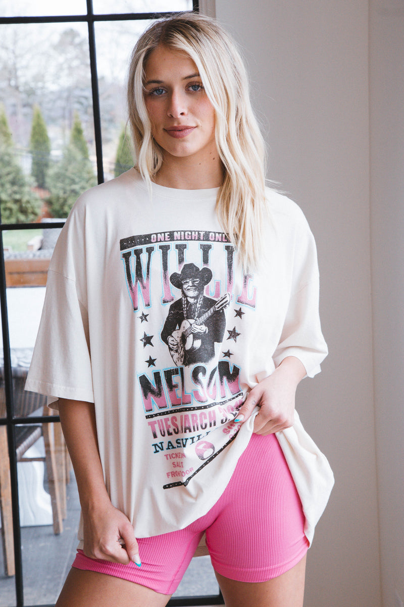 Willie Nelson Once Night Only Tee, Dirty White | Daydreamer