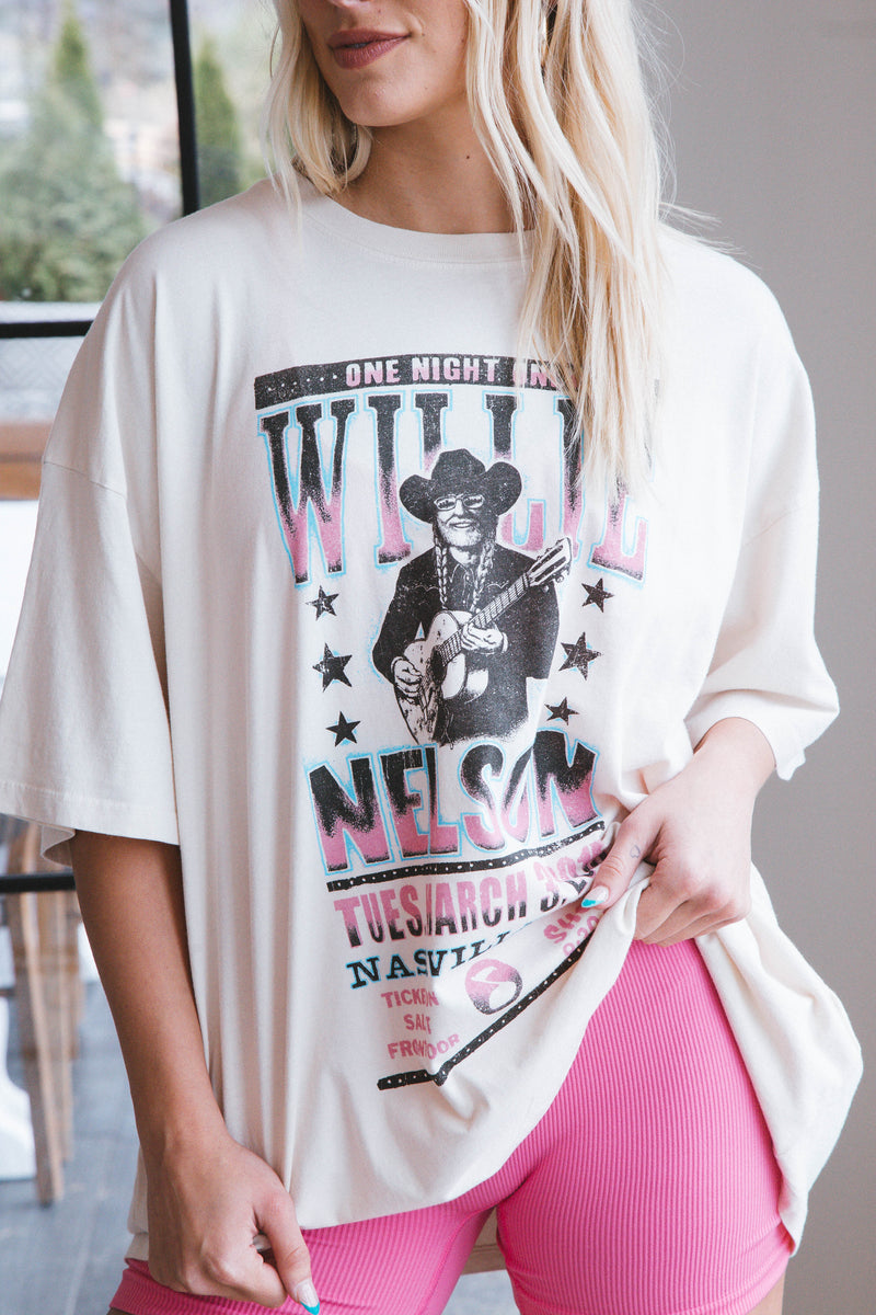 Willie Nelson Once Night Only Tee, Dirty White | Daydreamer