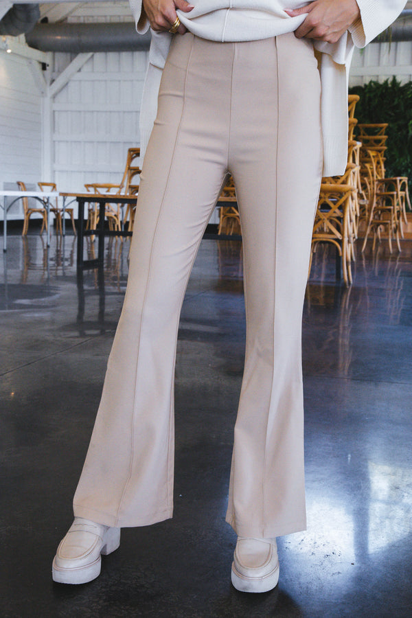 Aiden High Waist Flare Pants, Khaki