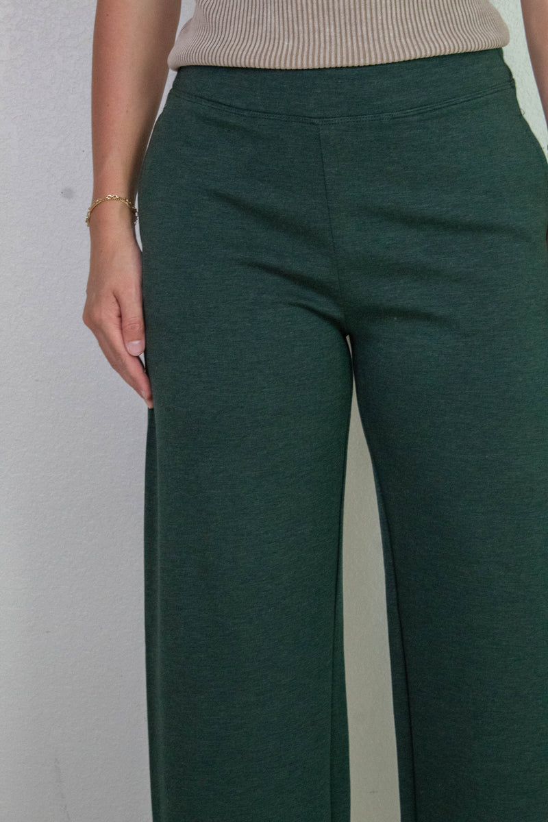 Victoria Melange Straight Leg Pant, Pine Melange | RD Style
