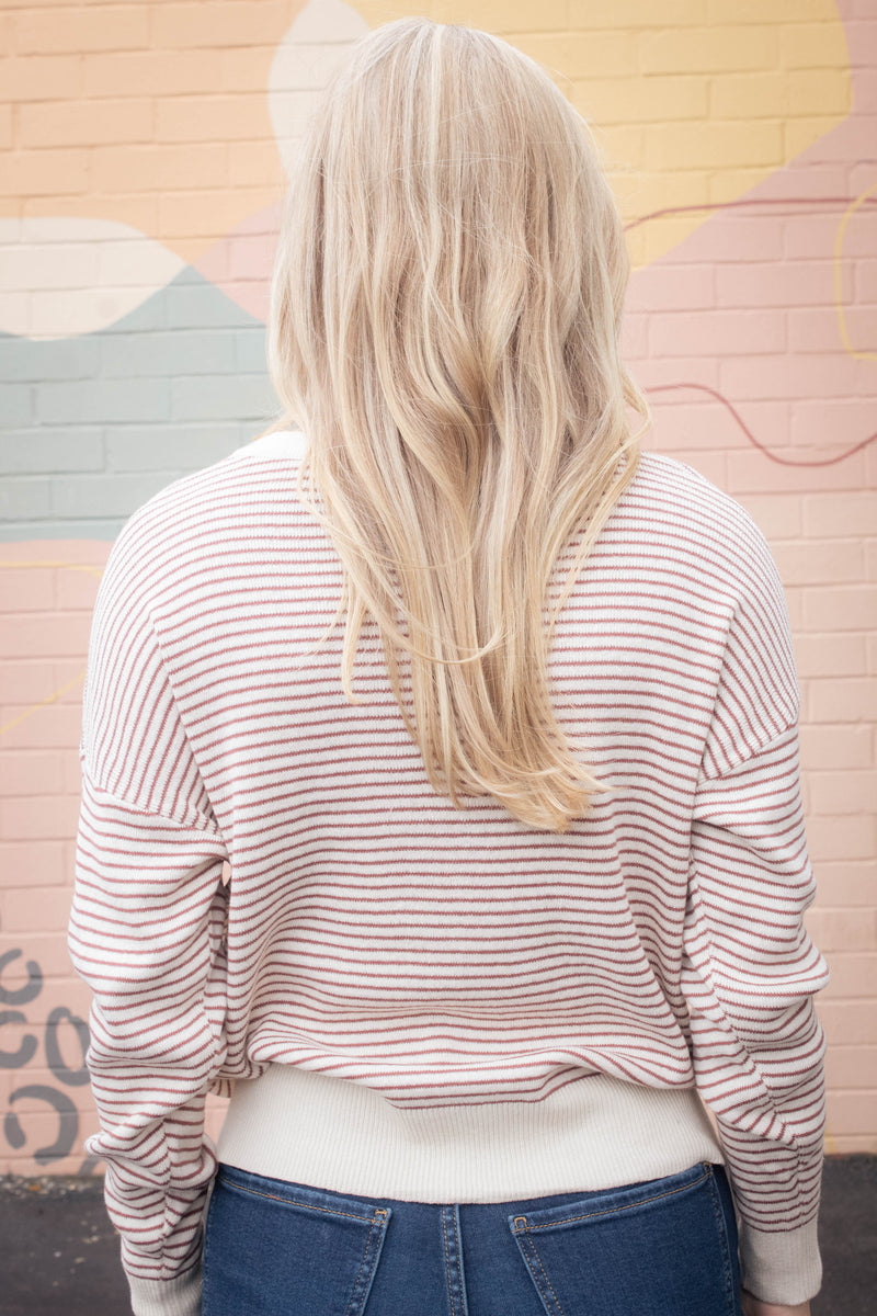 Ophelia Lightweight Striped Sweater, Sienna