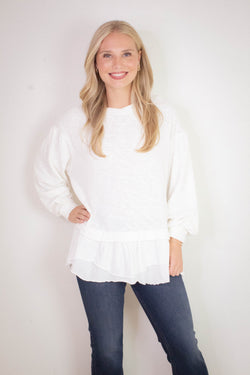 Maddie Long Sleeve Top, Clean Ivory | Free People