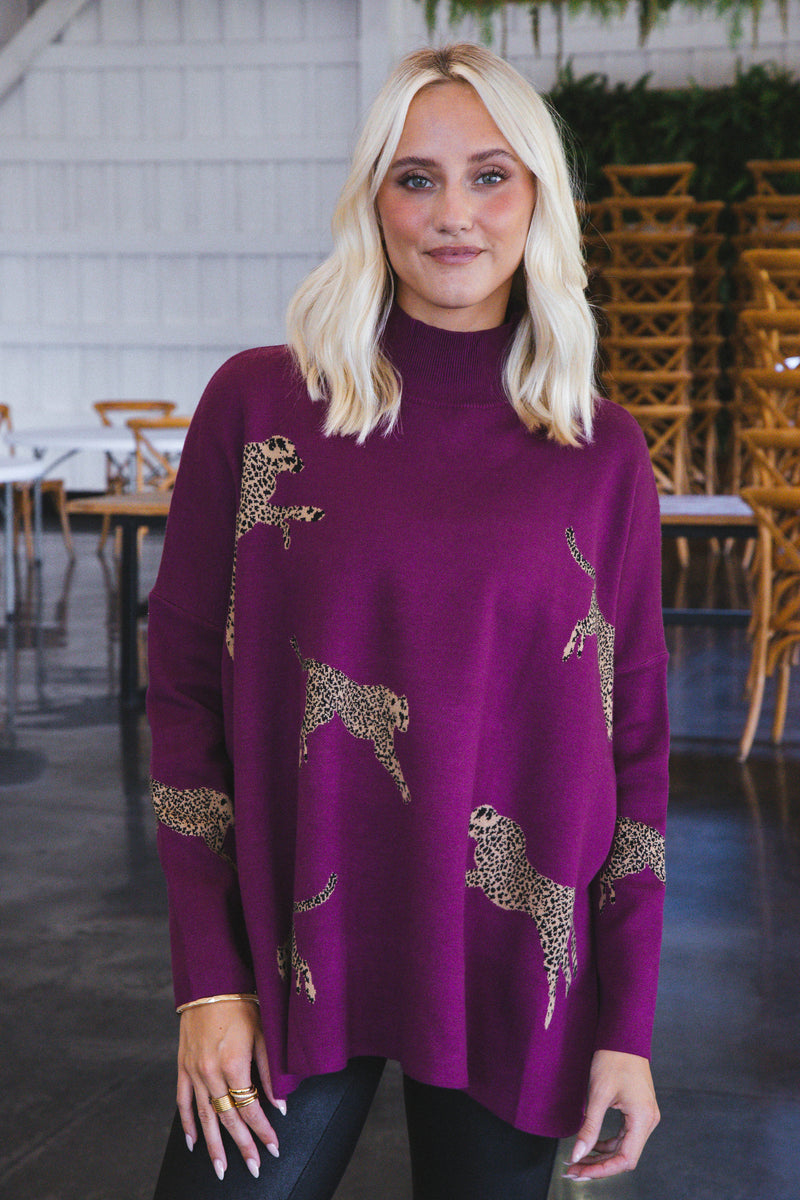 Strike Sweater, Plum | Extended Sizes