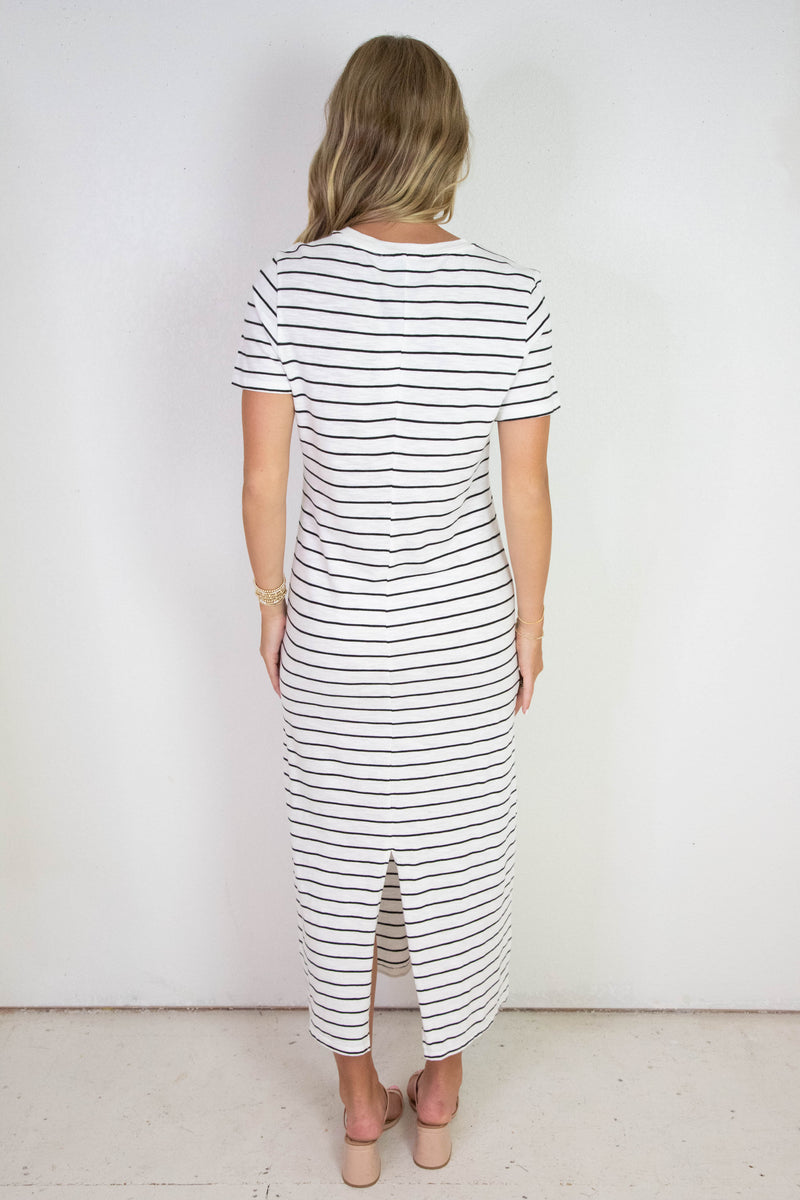 Perfect Tee Maxi Dress, Chalk/Black Stripe | Sanctuary