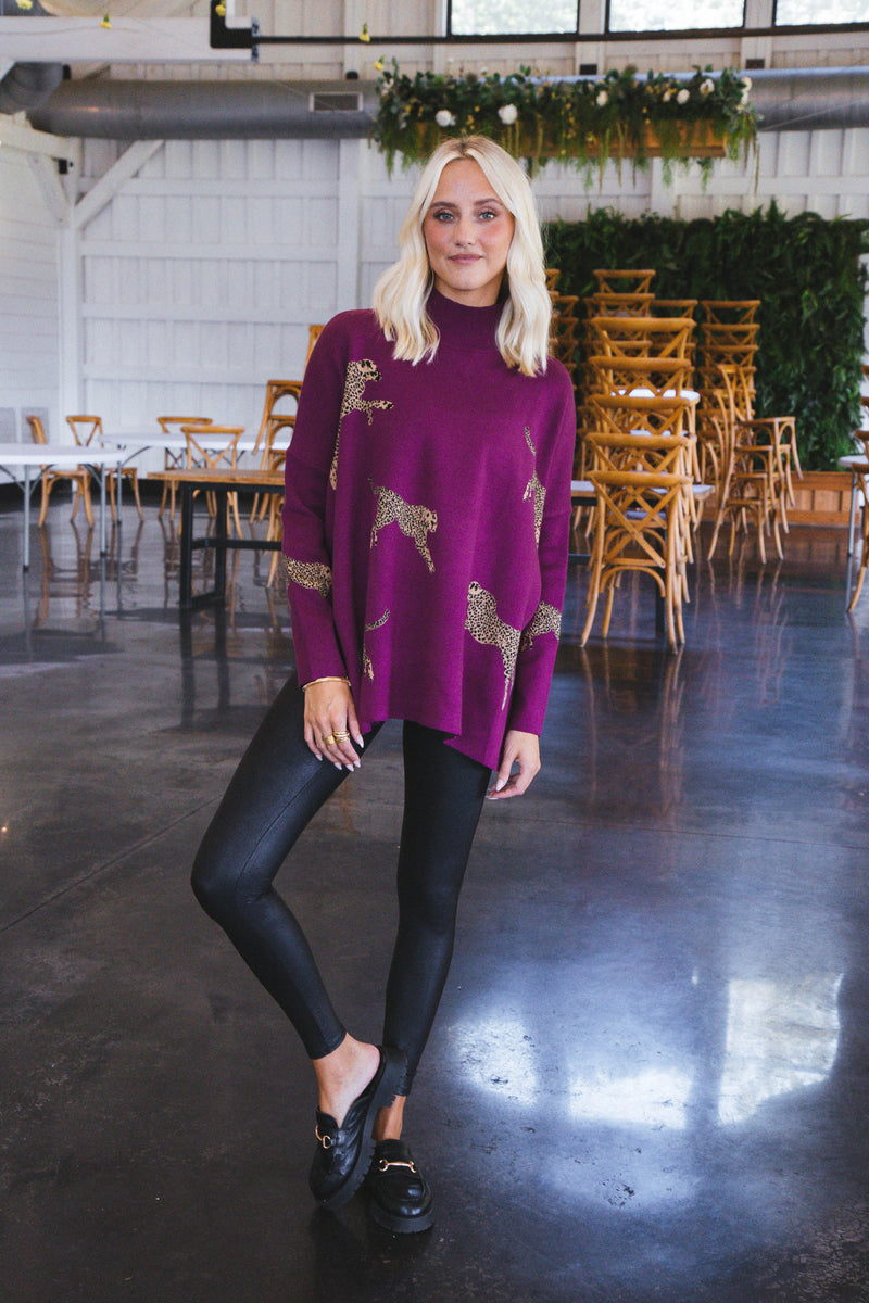 Strike Sweater, Plum | Extended Sizes