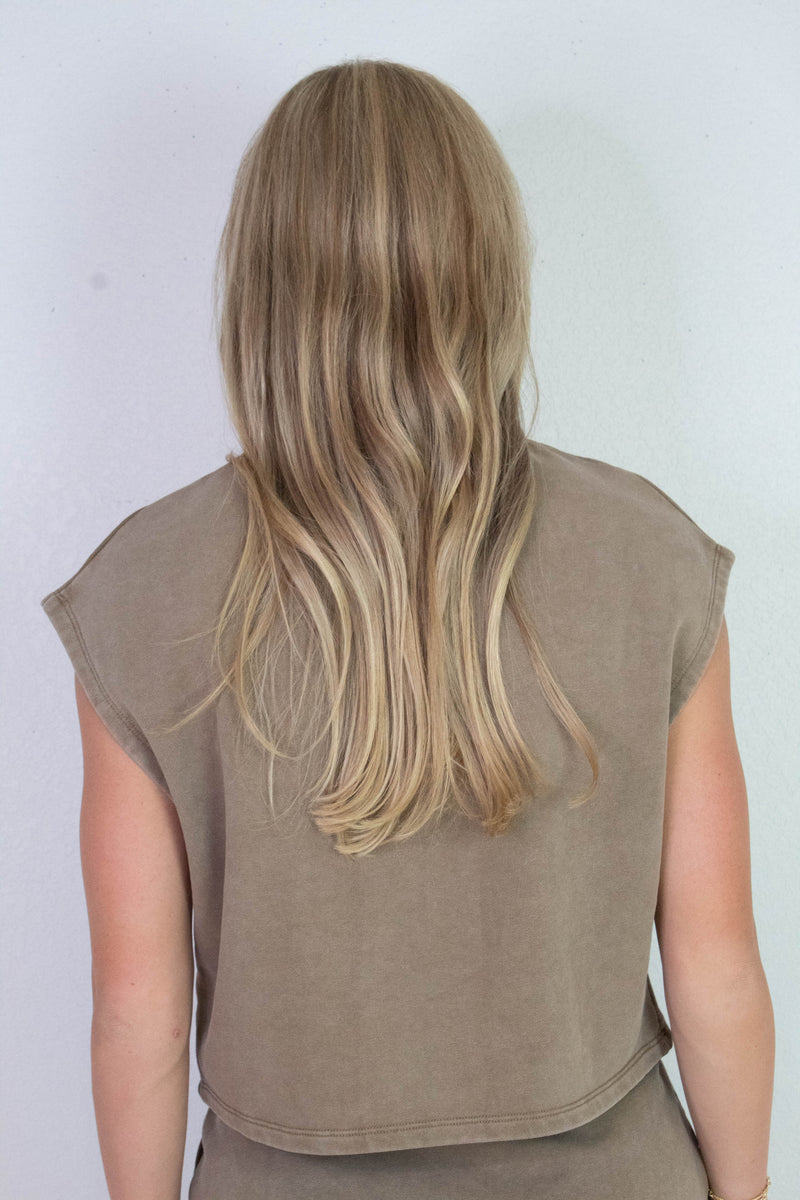 Little Games Terry Knit Top, Washed Taupe | Sadie & Sage