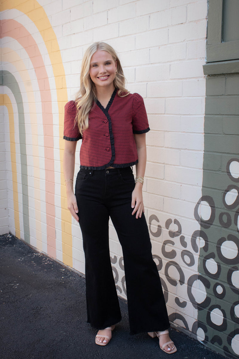 Brielle High Rise Wide Leg Jeans, Black