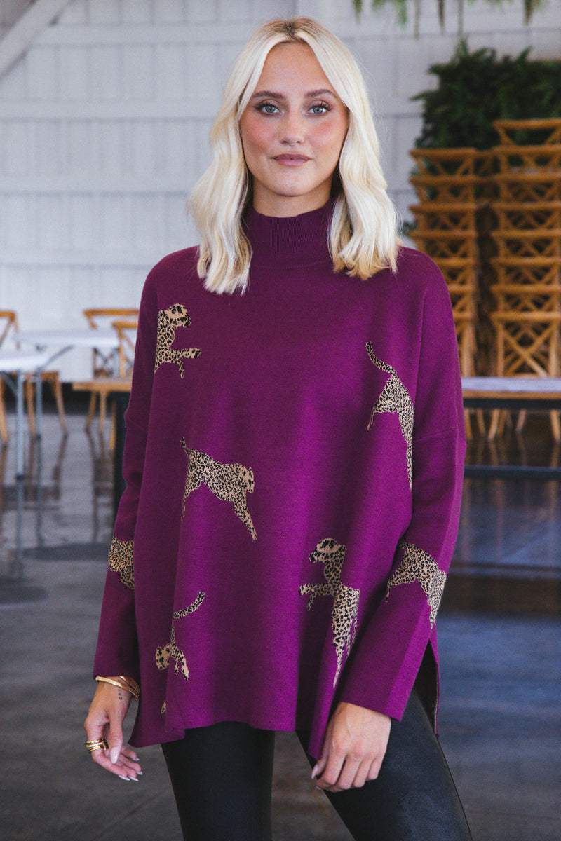 Strike Sweater, Plum | Extended Sizes