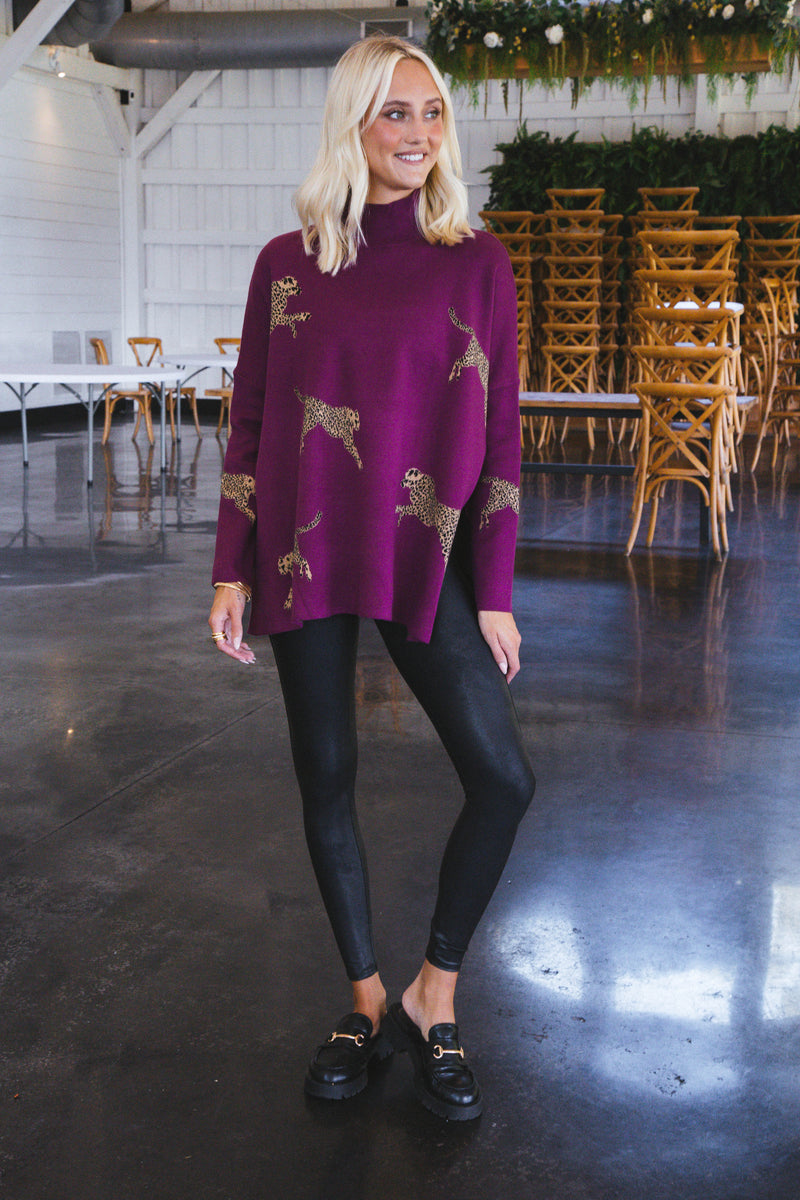 Strike Sweater, Plum | Extended Sizes