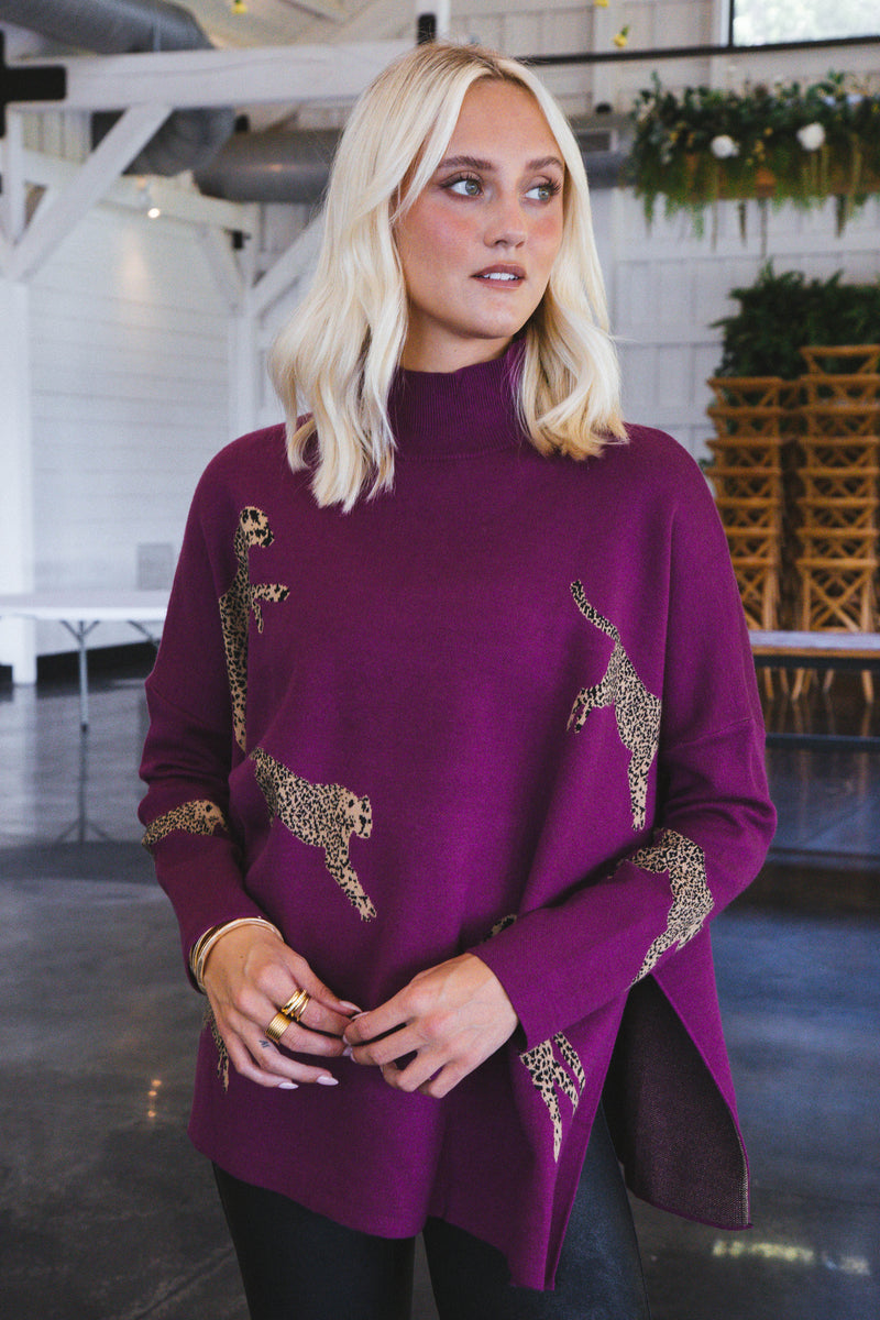 Strike Sweater, Plum | Extended Sizes