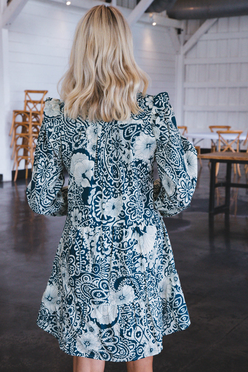 Remi Printed Dress, Peacock