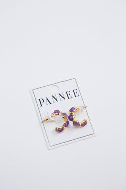 Haines Hoop Earrings, Purple