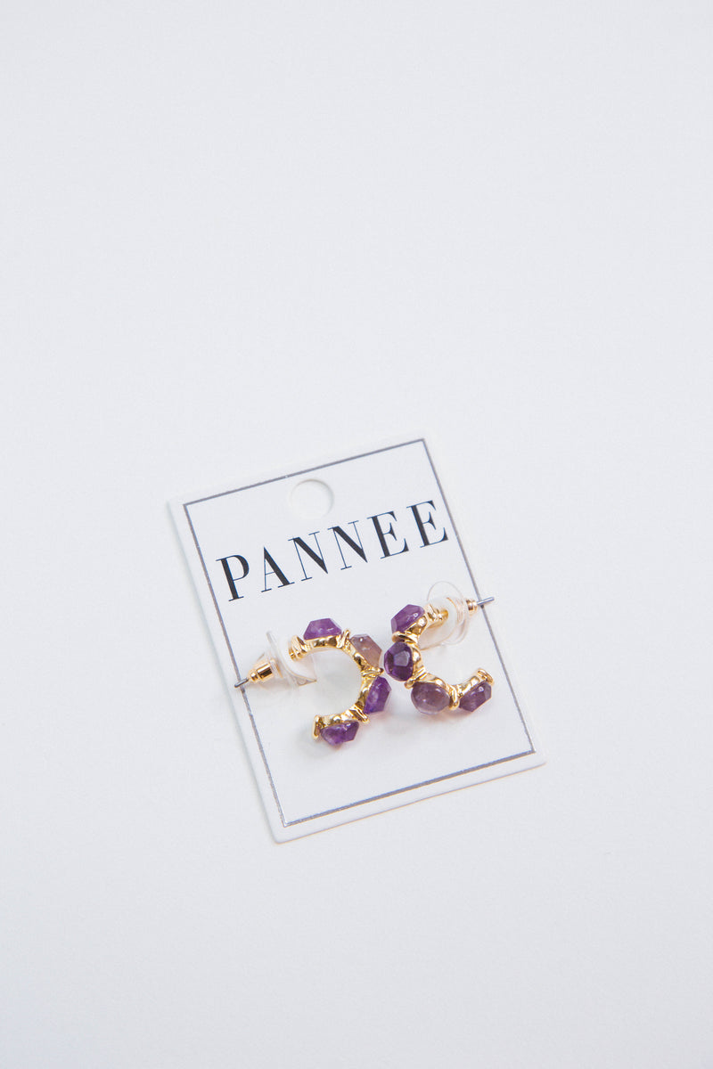 Haines Hoop Earrings, Purple