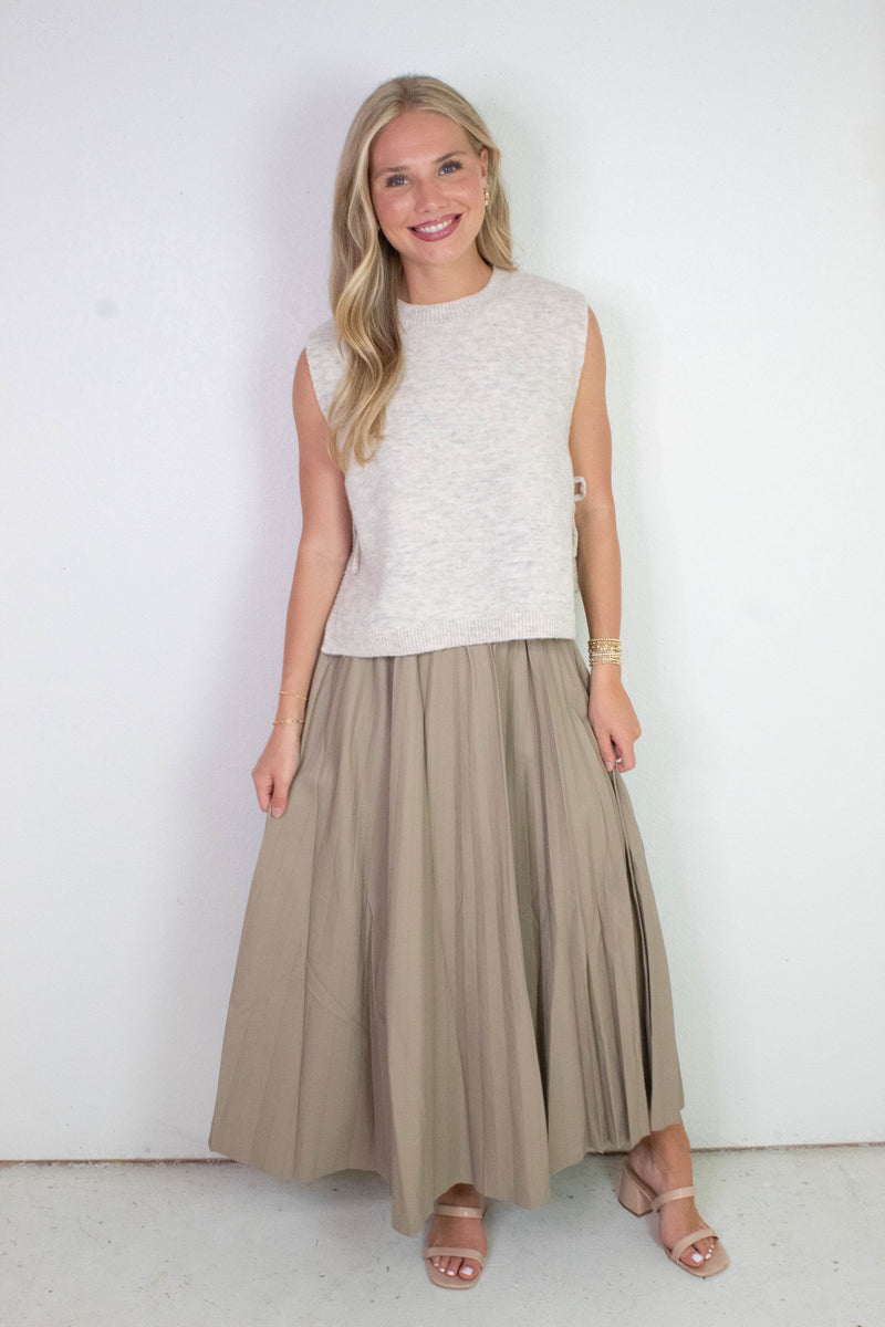 Sybil Side Tie Sweater Vest, Oatmeal