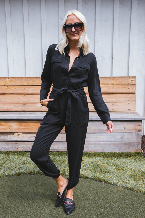 Frenzia Tencel Jumpsuit, Black | Velvet Heart