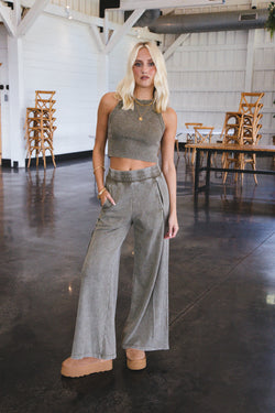 Hannah Wide Leg Pants, Olive