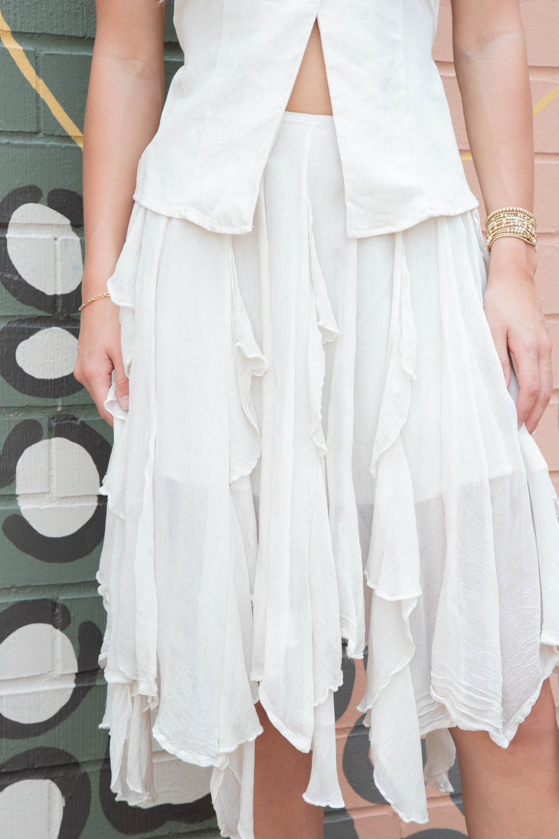 Susanna Midi Skirt, White Alyssum | Free People