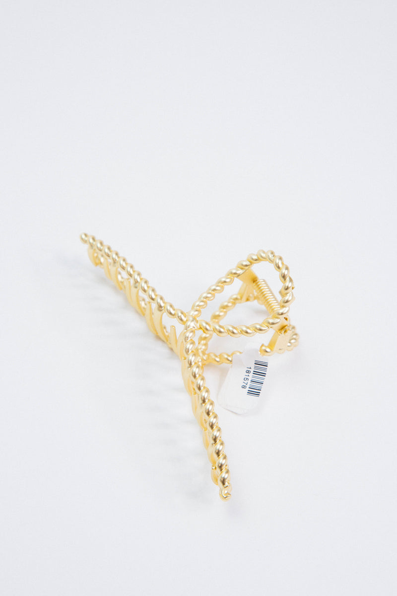 Traci Twisted Hair Claw, Matte Gold
