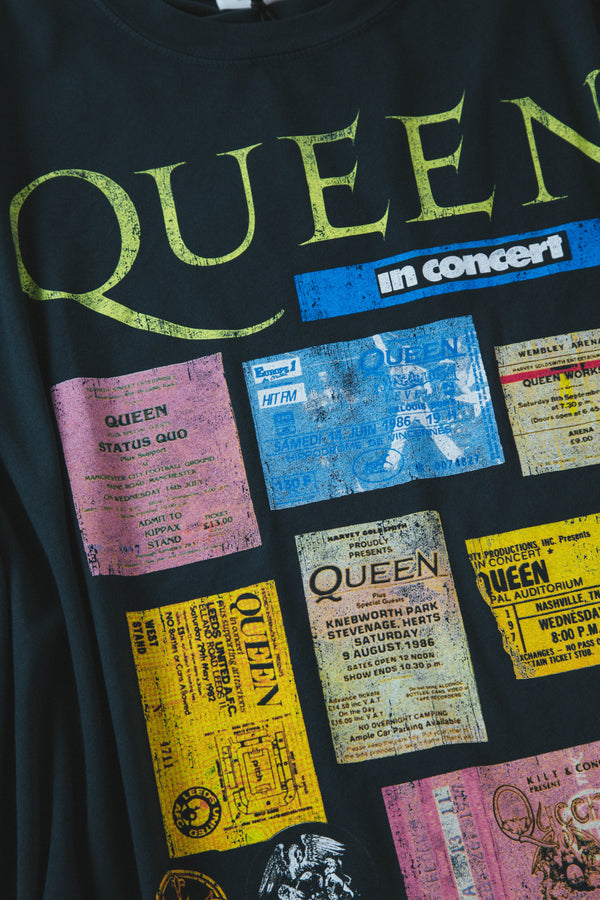 Queen Ticket Collage Tee, Vintage Black | Daydreamer