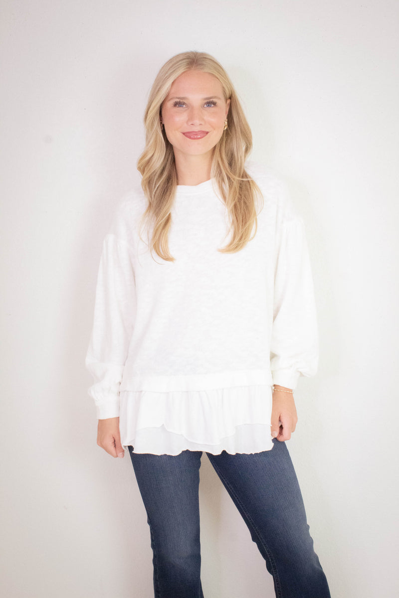 Maddie Long Sleeve Top, Clean Ivory | Free People