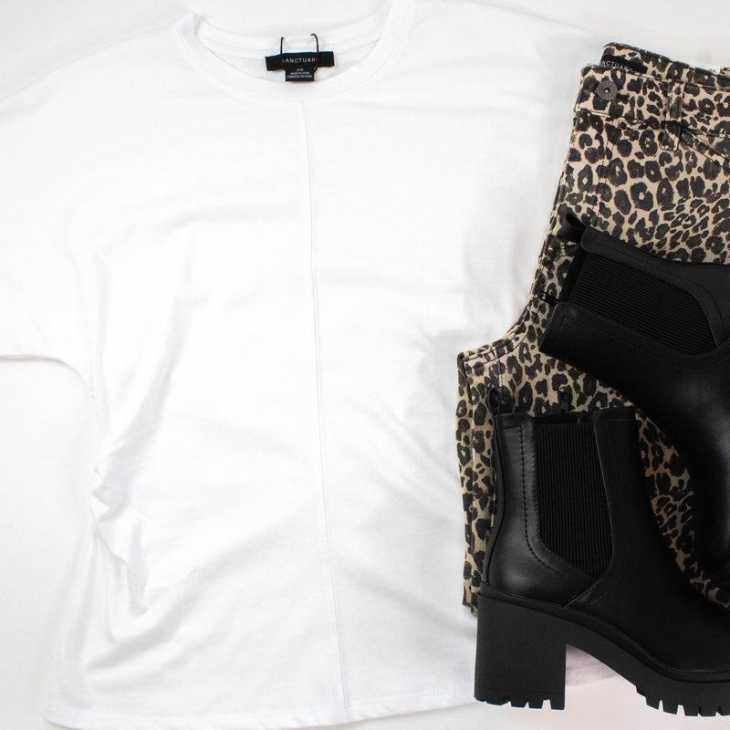 Ada Shirred Waist Dolman Tee, White | Sanctuary