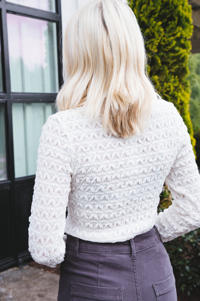Lace Mock Neck Top, Milk | Sanctuary