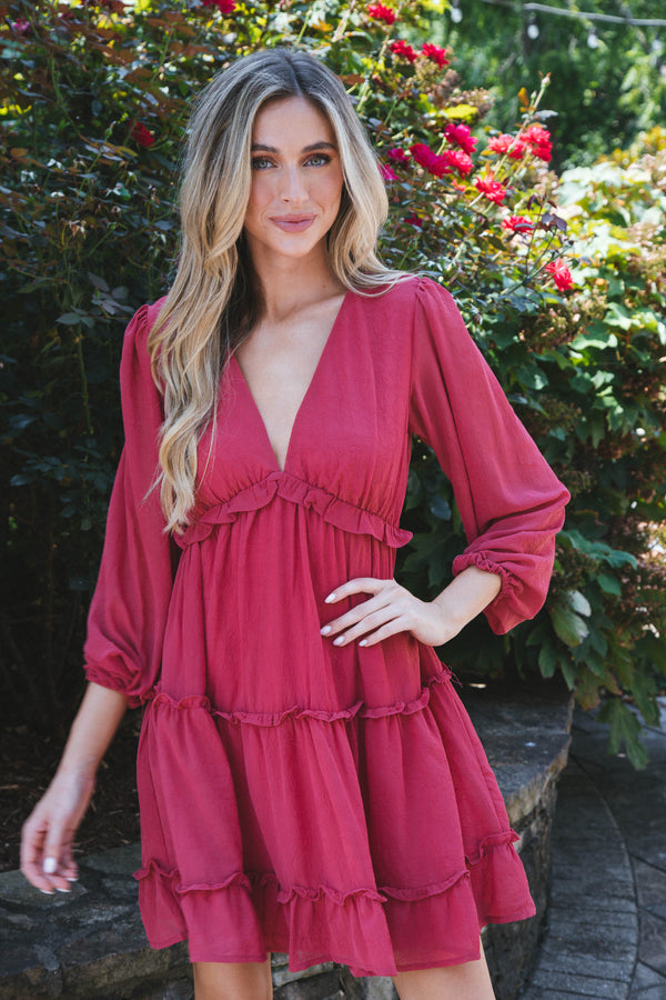 Spring Fling Tiered Dress, Rose