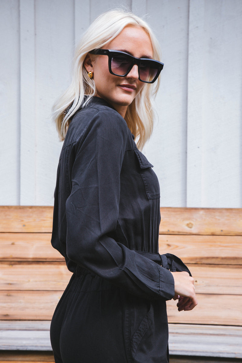 Frenzia Tencel Jumpsuit, Black | Velvet Heart