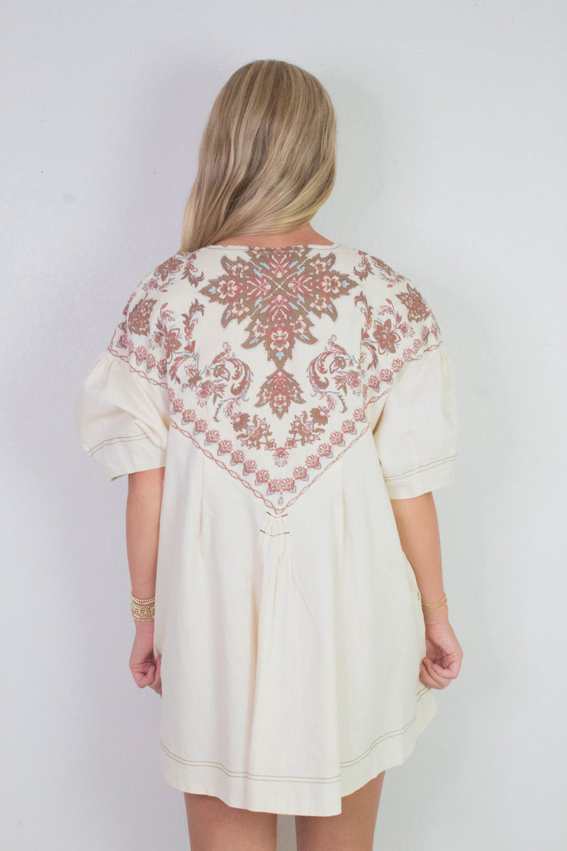 Orson Mini Dress, Ivory Combo | Free People