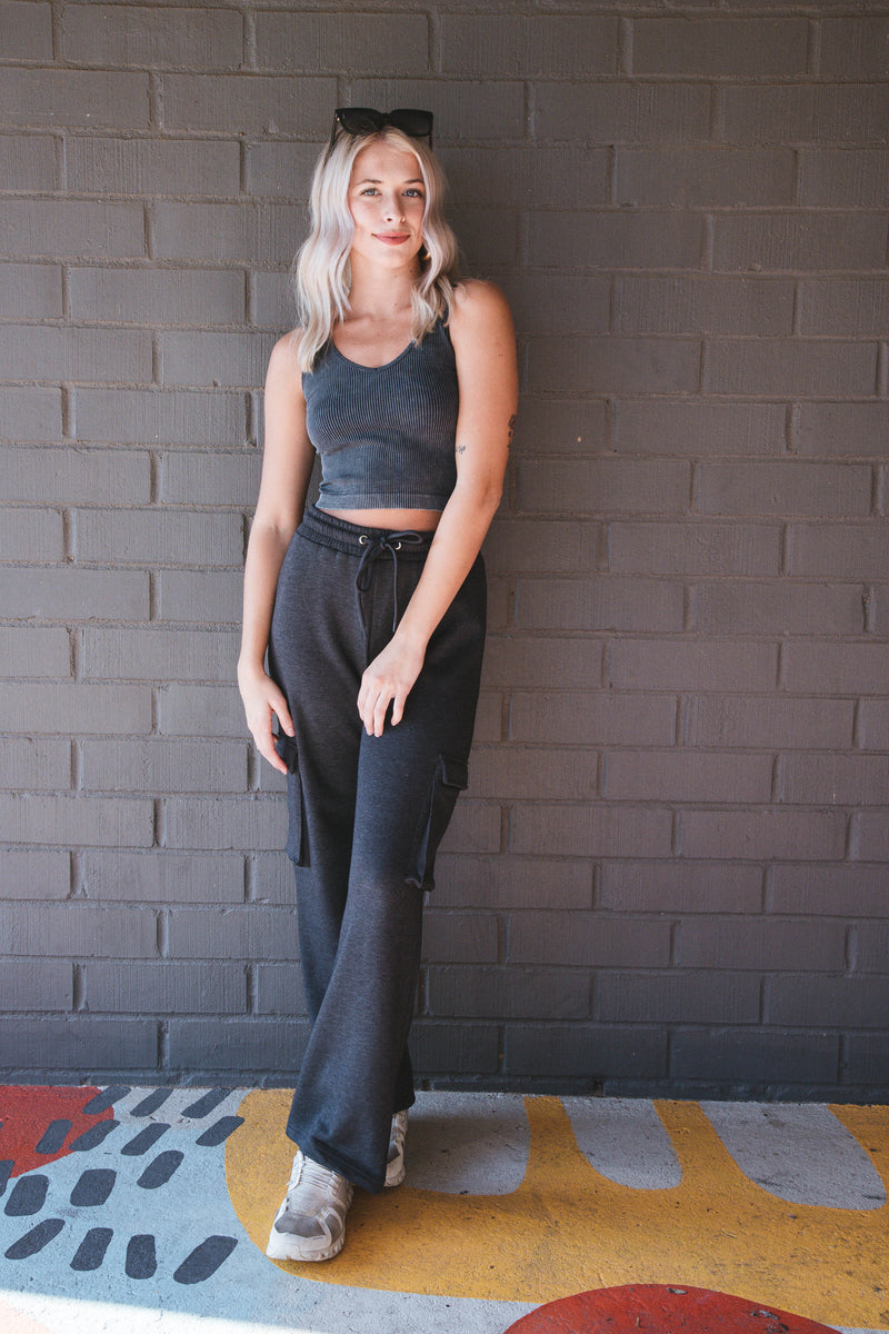 Felicity Cargo Straight Leg Pant, Charcoal
