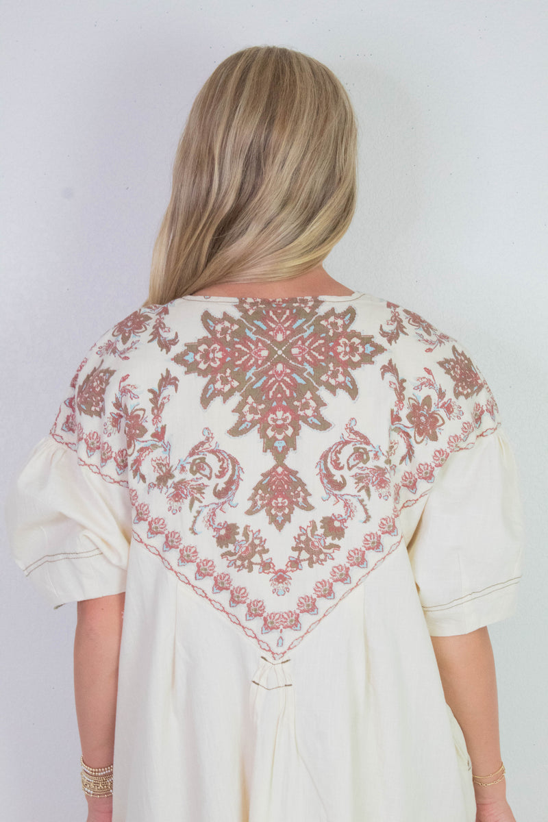 Orson Mini Dress, Ivory Combo | Free People