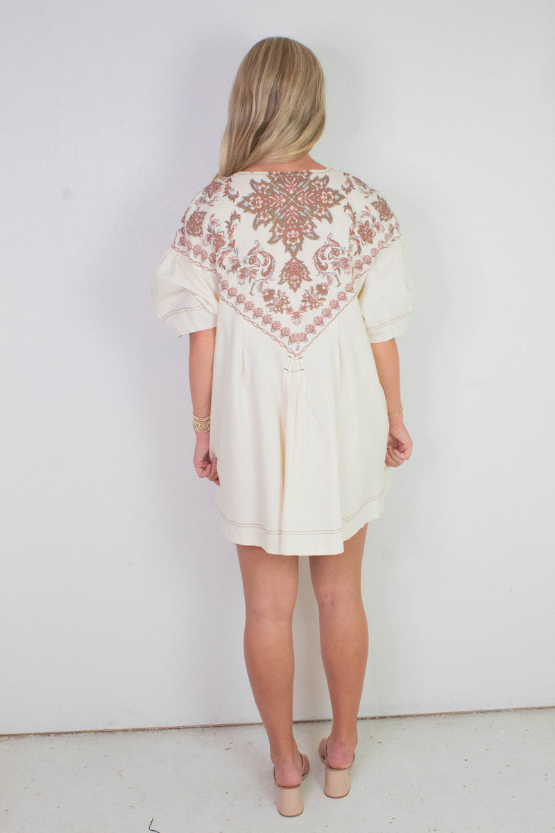 Orson Mini Dress, Ivory Combo | Free People