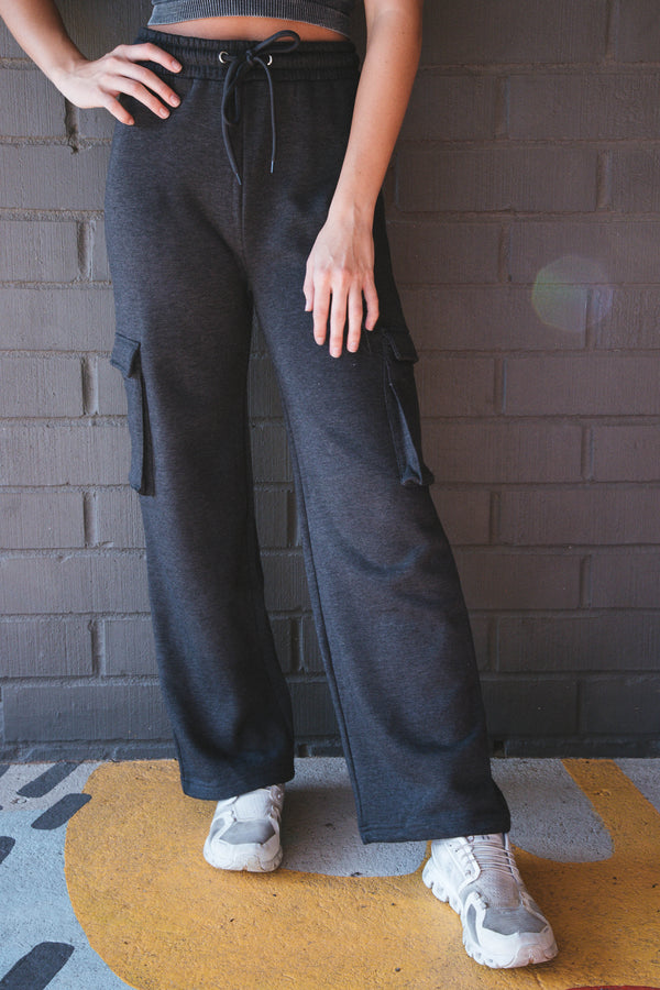 Felicity Cargo Straight Leg Pant, Charcoal