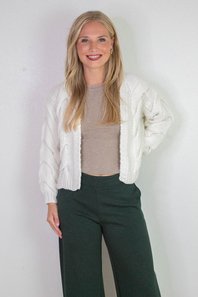Victoria Melange Straight Leg Pant, Pine Melange | RD Style