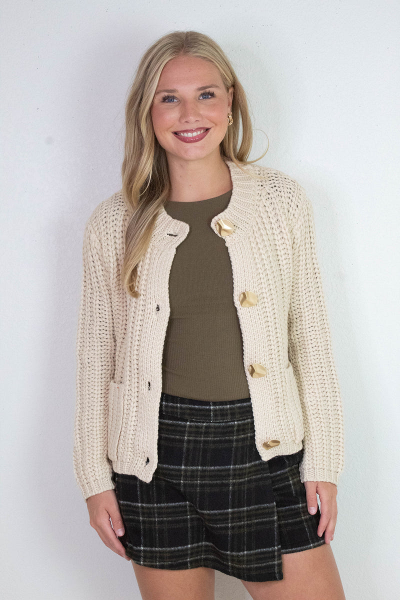 Malaya Wrap Front Plaid Skort, Black/Olive